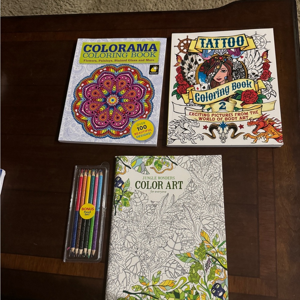 Coloring Book Set with Colored Pencils